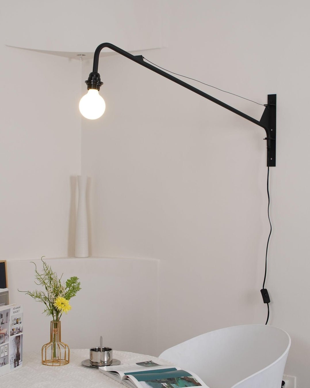 Blu aplique de pared moderno minimalista