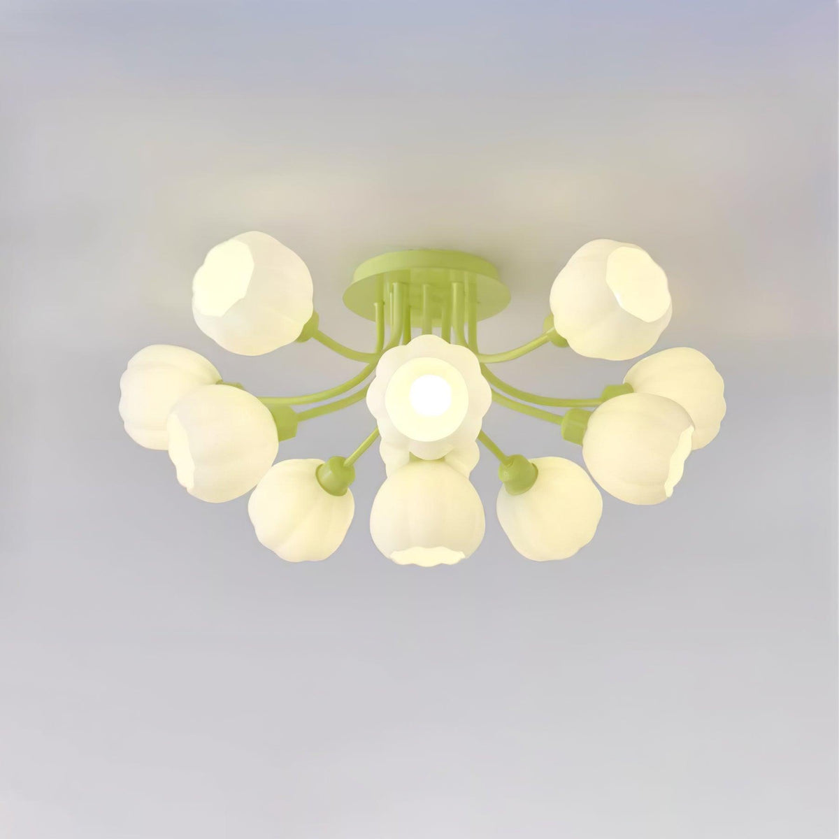 Zenorarae elegancia lámpara de techo de vidrio Matcha