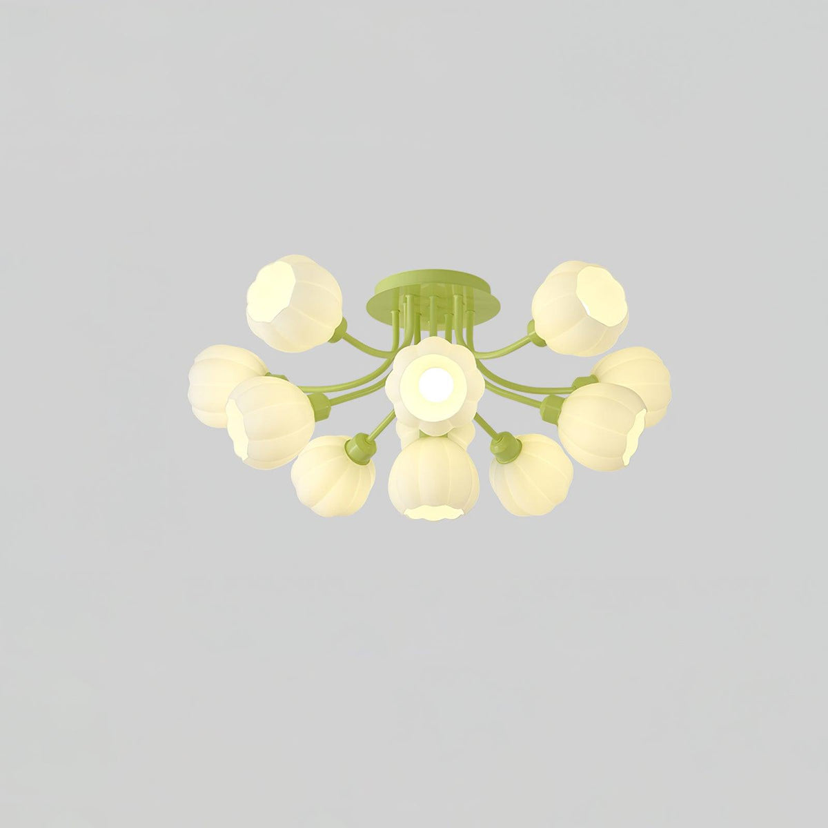Zenorarae elegancia lámpara de techo de vidrio Matcha
