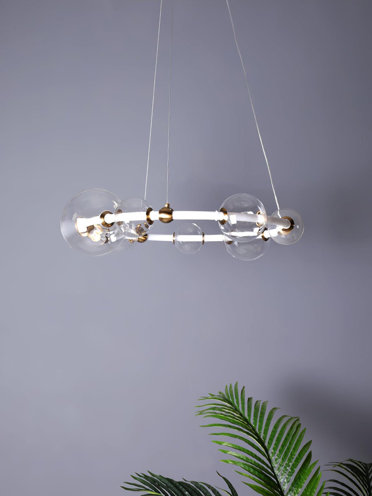 Cera lámpara de araña Bubble transparente Ring Contemporary minimalista