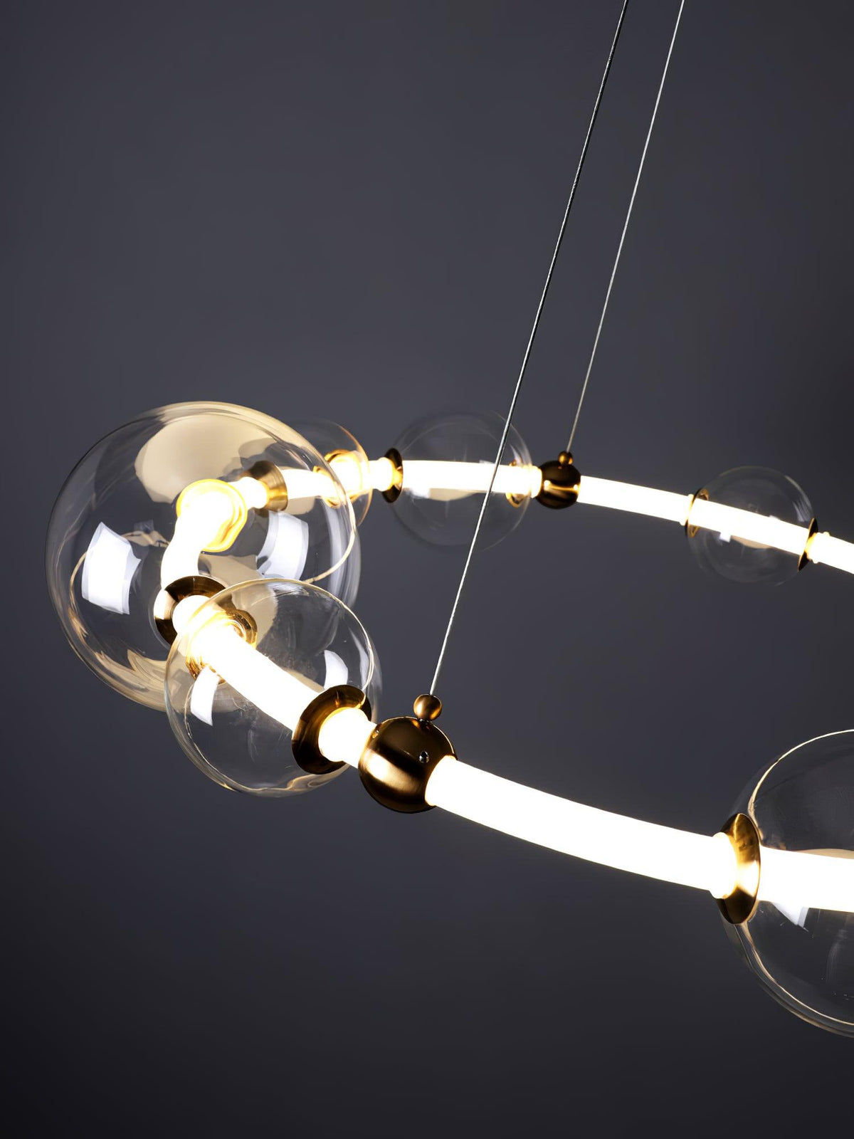 Cera lámpara de araña Bubble transparente Ring Contemporary minimalista