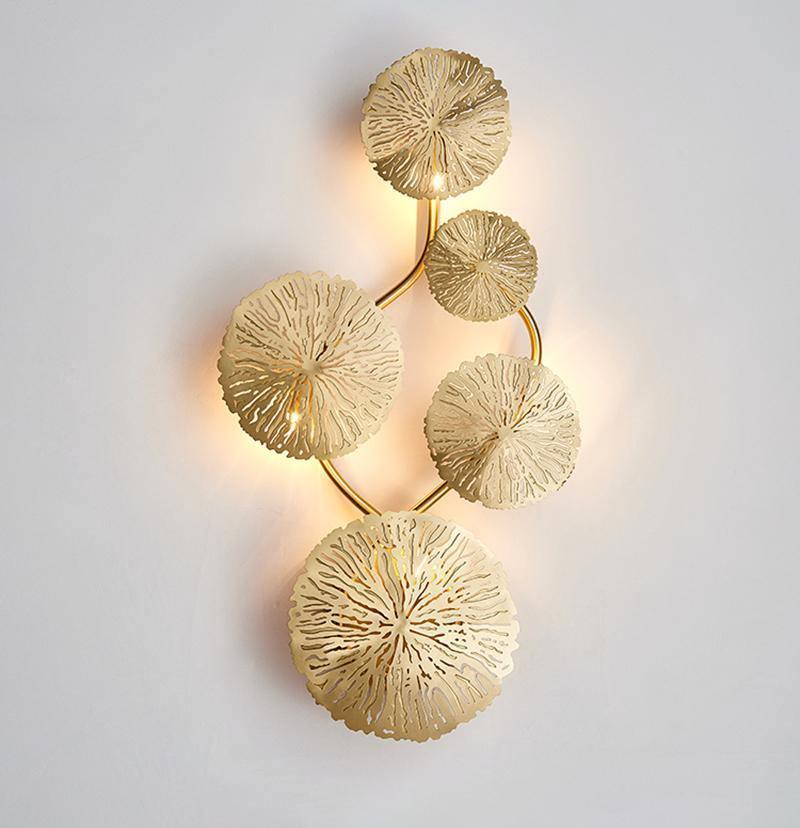 Rylso aplique de pared Lotus Leaf de latón
