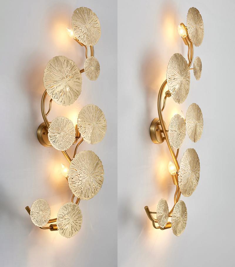 Rylso aplique de pared Lotus Leaf de latón