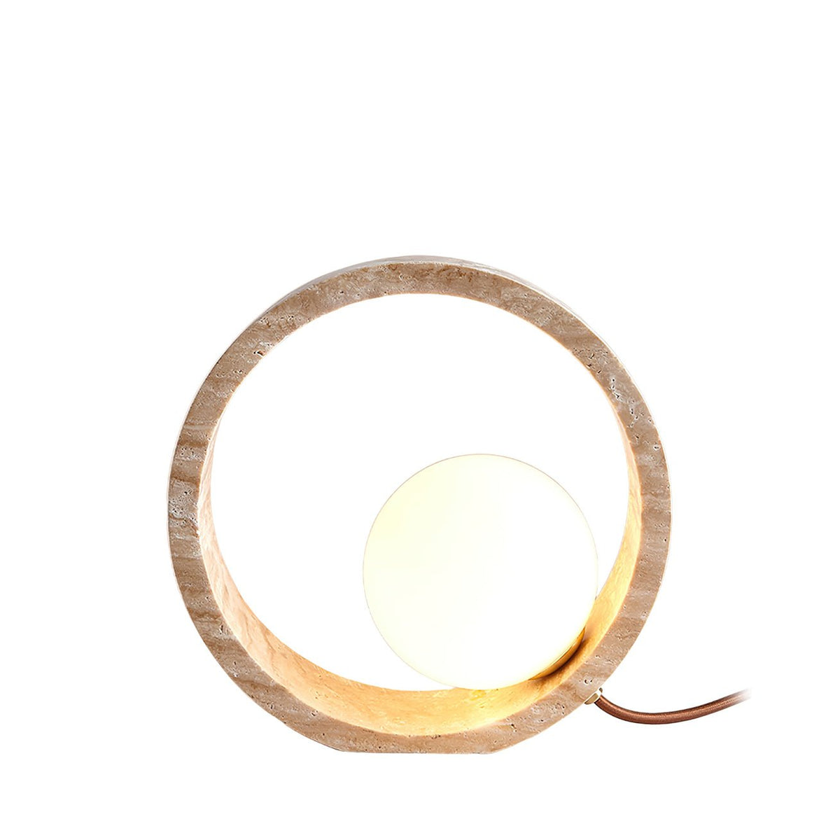 Orzore lámpara de mesa circular de travertino