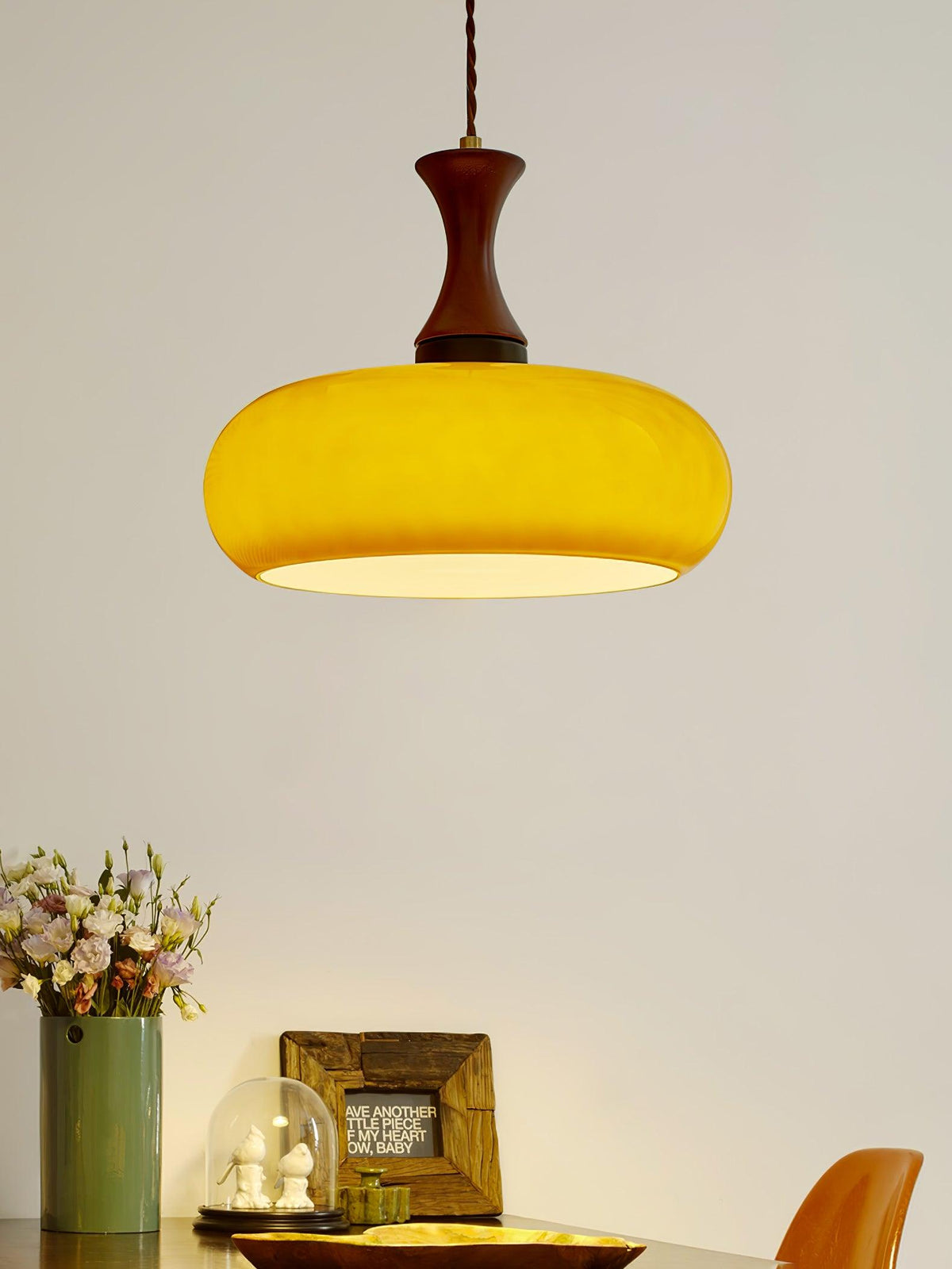Cadenza lámpara colgante de madera estilo