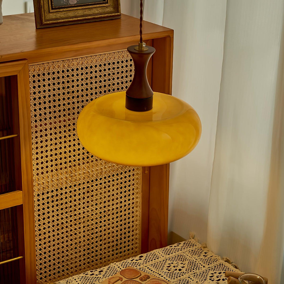 Cadenza lámpara colgante de madera estilo