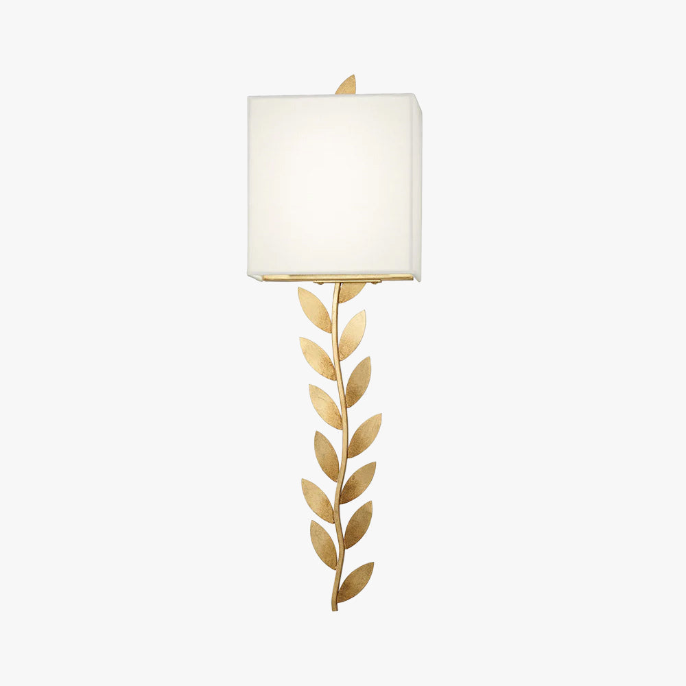 Verve Wall Lamp Brass Leaf Fabric