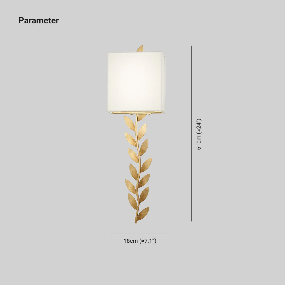 Verve Wall Lamp Brass Leaf Fabric