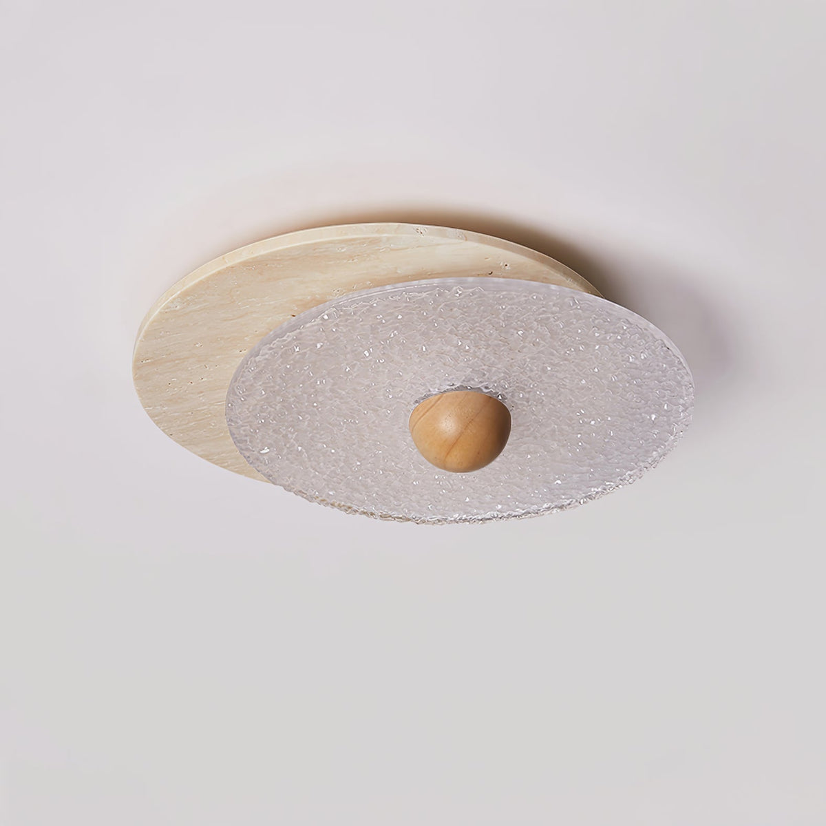 Keth Circular aplique de pared / lámpara de techo de travertino