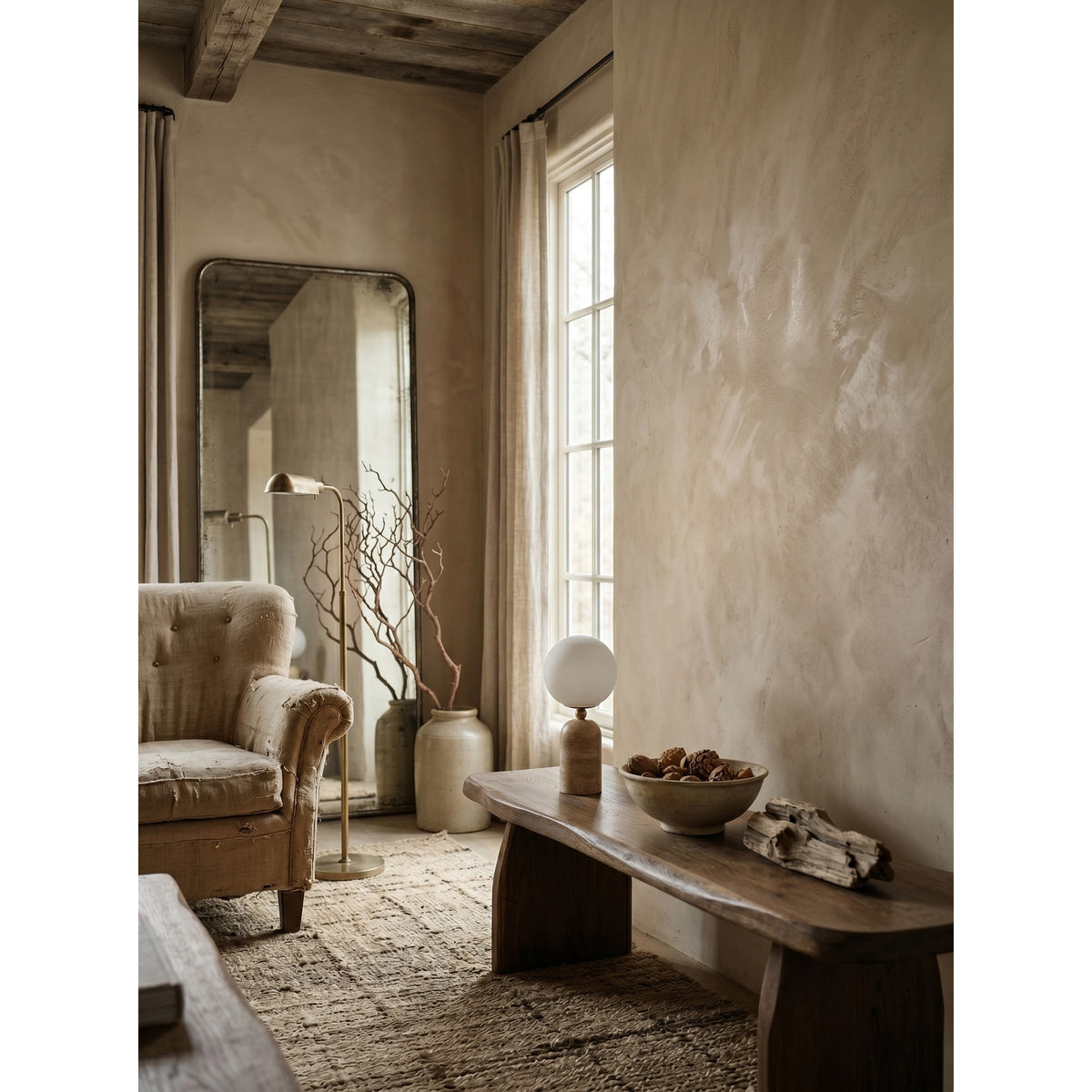 Nuvor travertino lámpara de mesa