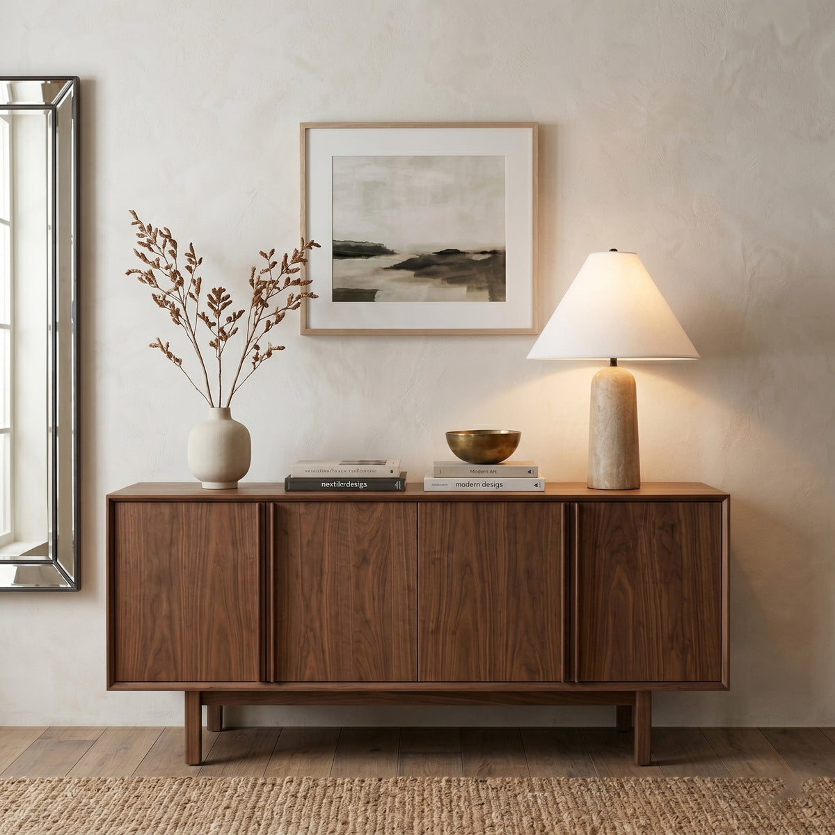 Astere lámpara de mesa travertino