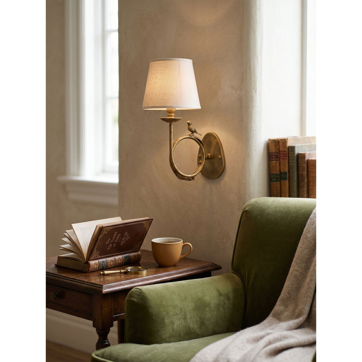 Orvienne aplique de pared de tejido Bird