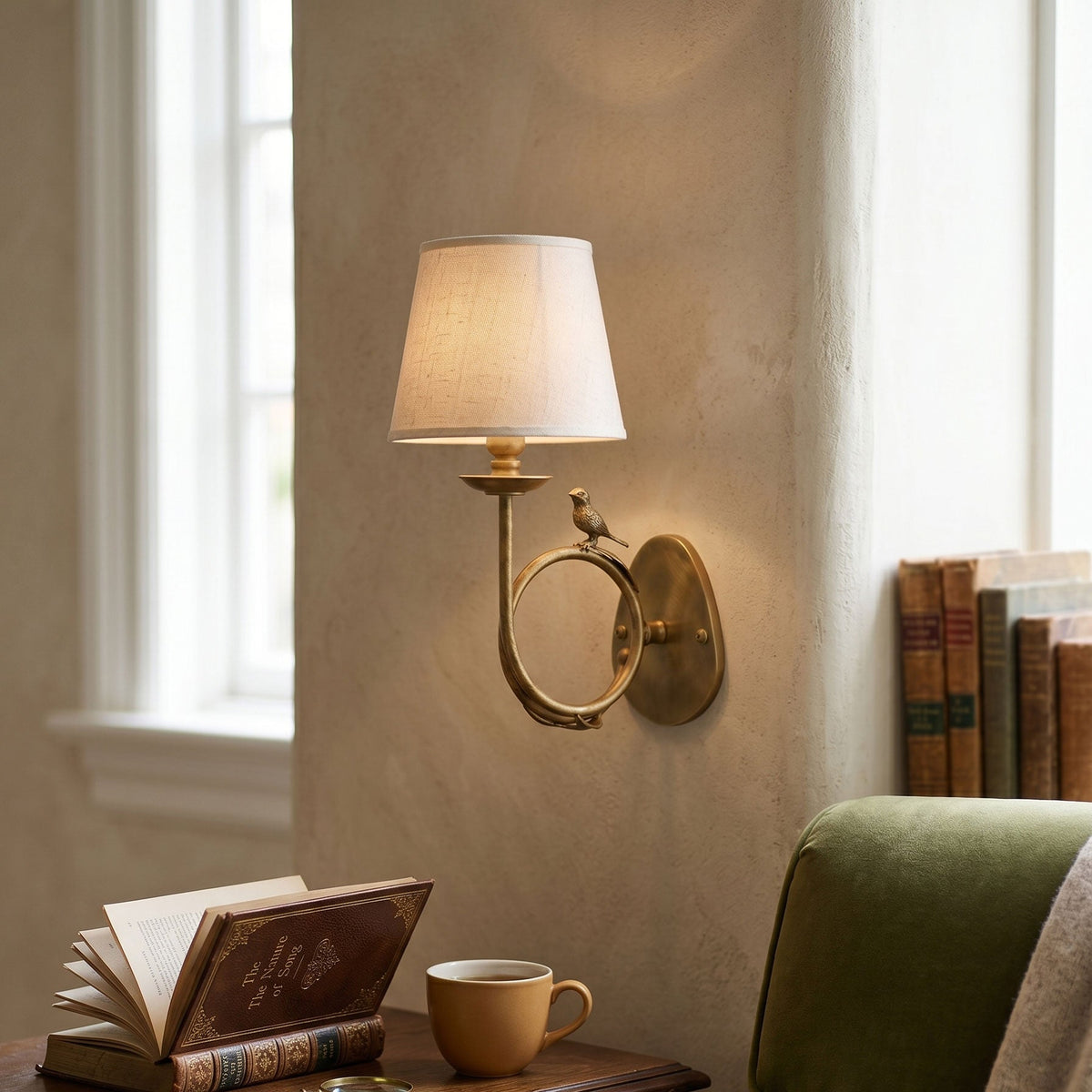 Orvienne aplique de pared de tejido Bird