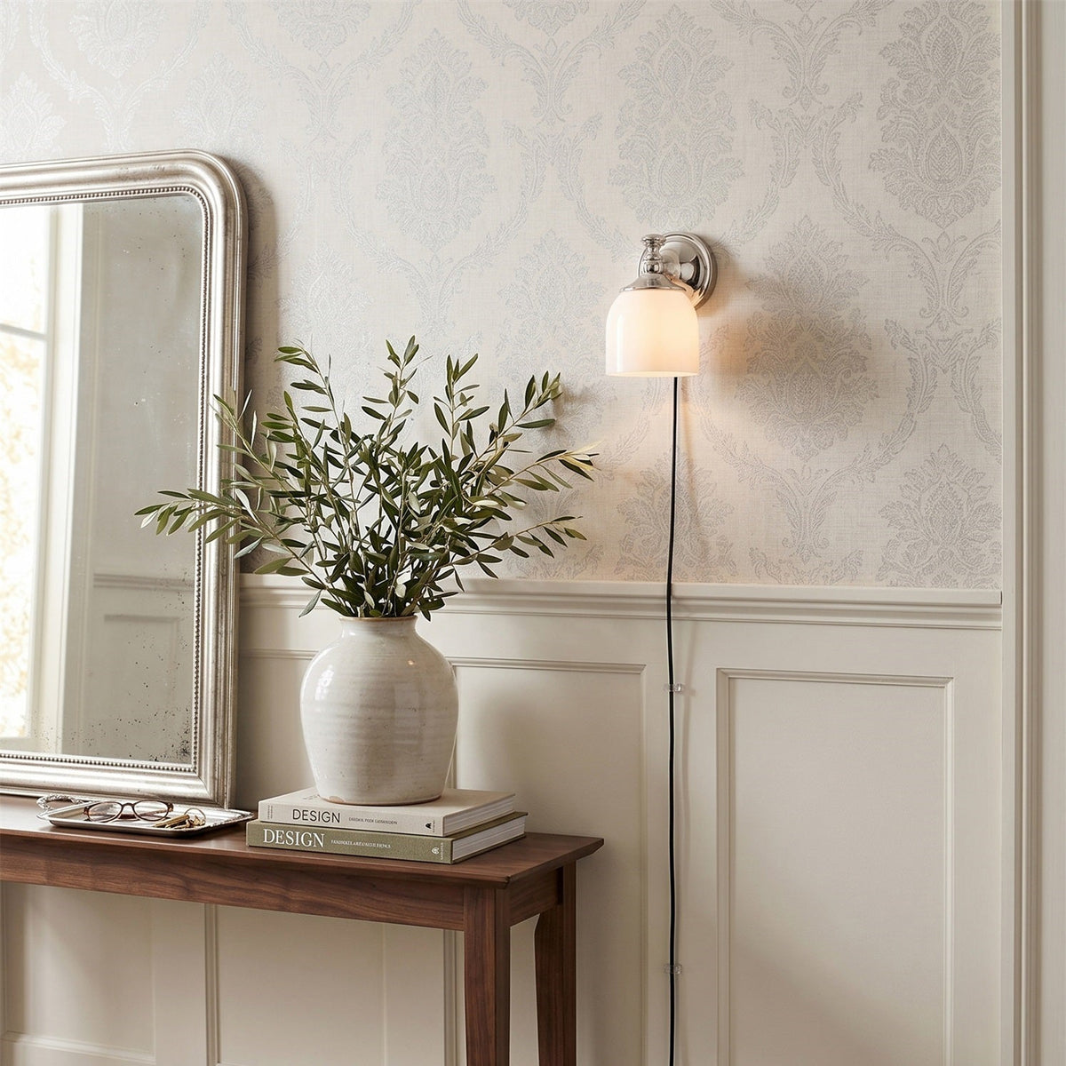 Celiaya aplique de pared con vidrio y enchufe enchufable