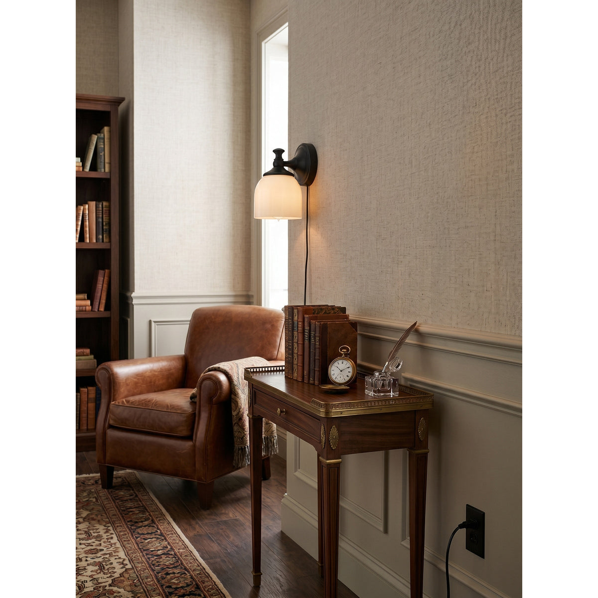 Celiaya aplique de pared con vidrio y enchufe enchufable