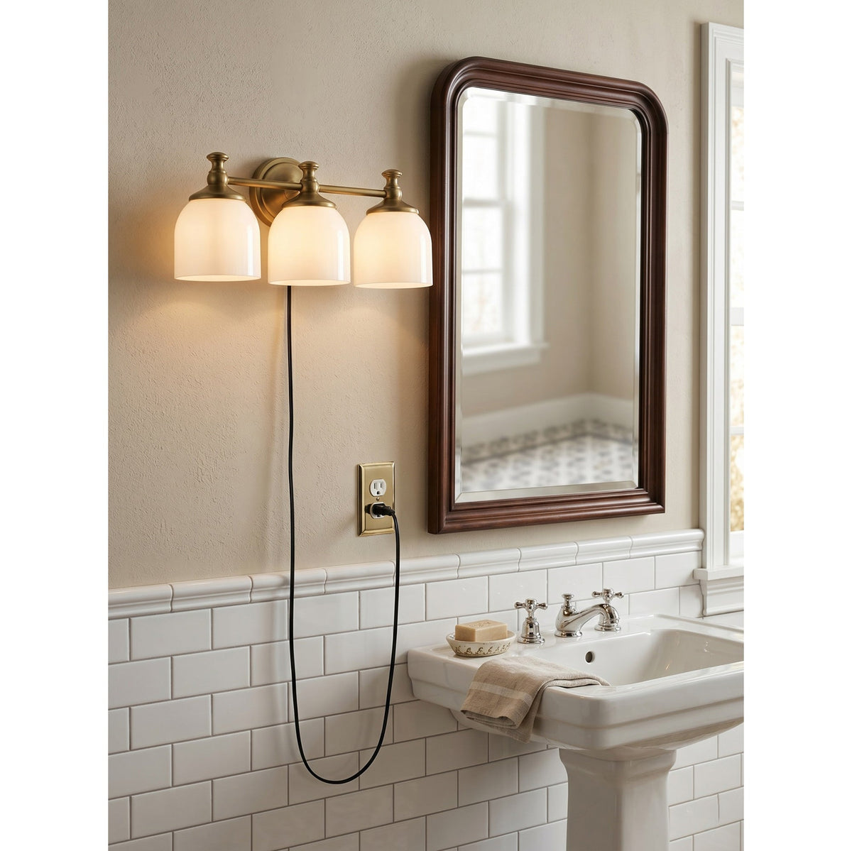Celiaya aplique de pared con vidrio y enchufe enchufable