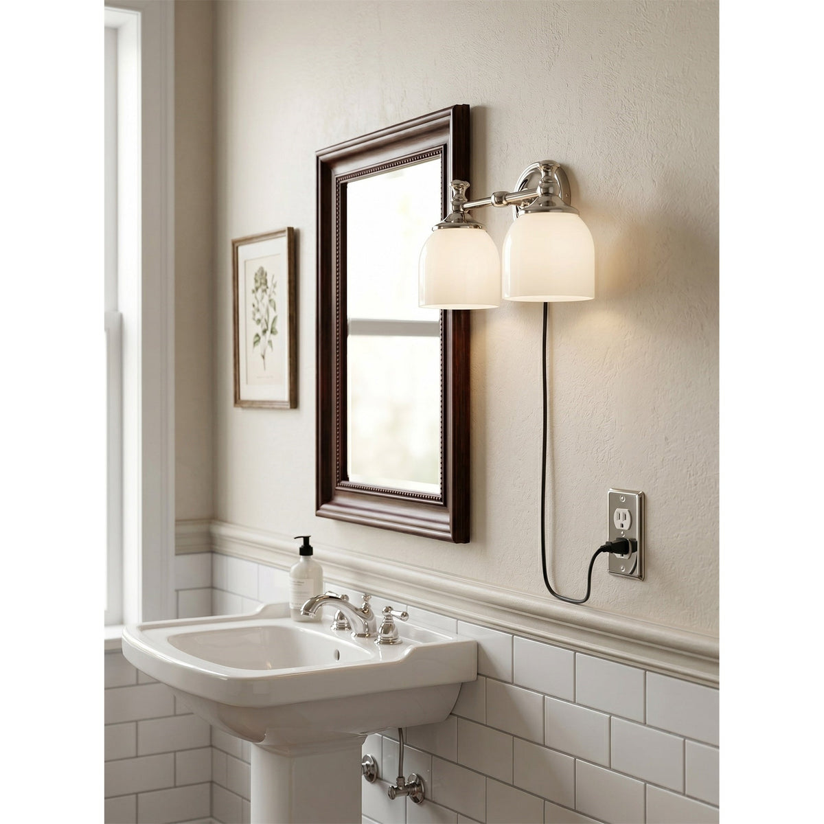 Celiaya aplique de pared con vidrio y enchufe enchufable