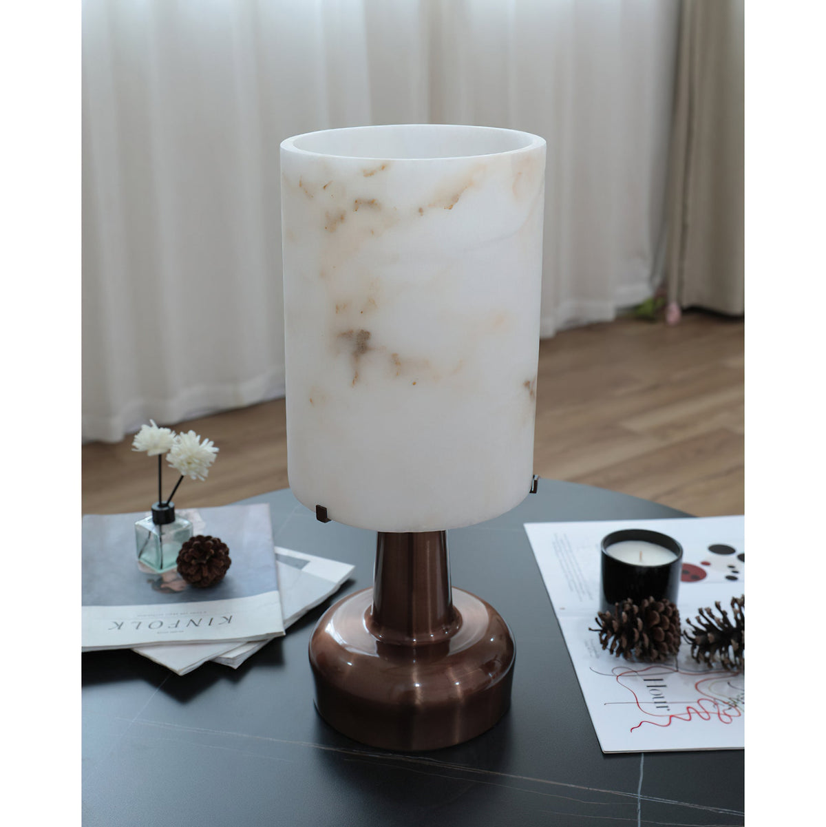 Orvex alabastro lámpara de mesa
