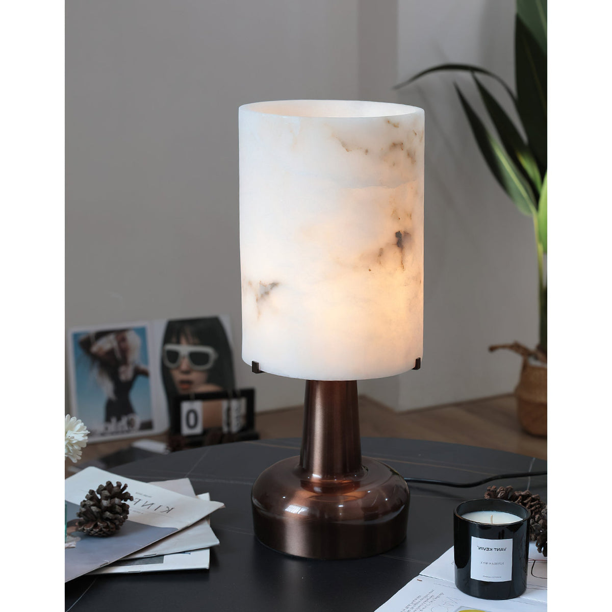 Orvex alabastro lámpara de mesa