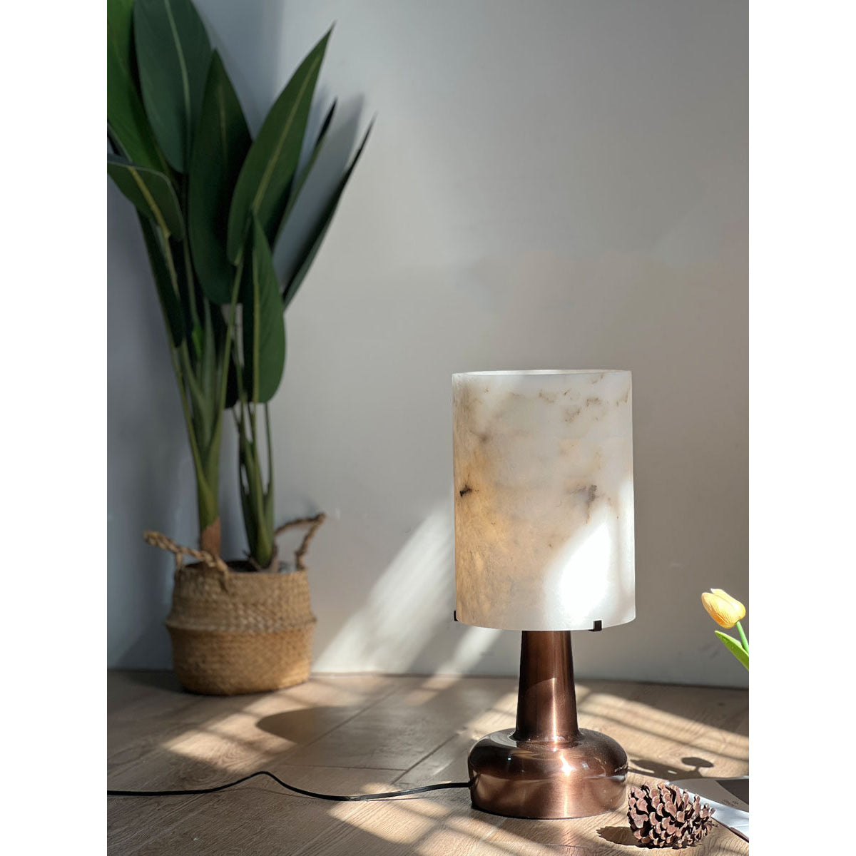 Orvex alabastro lámpara de mesa