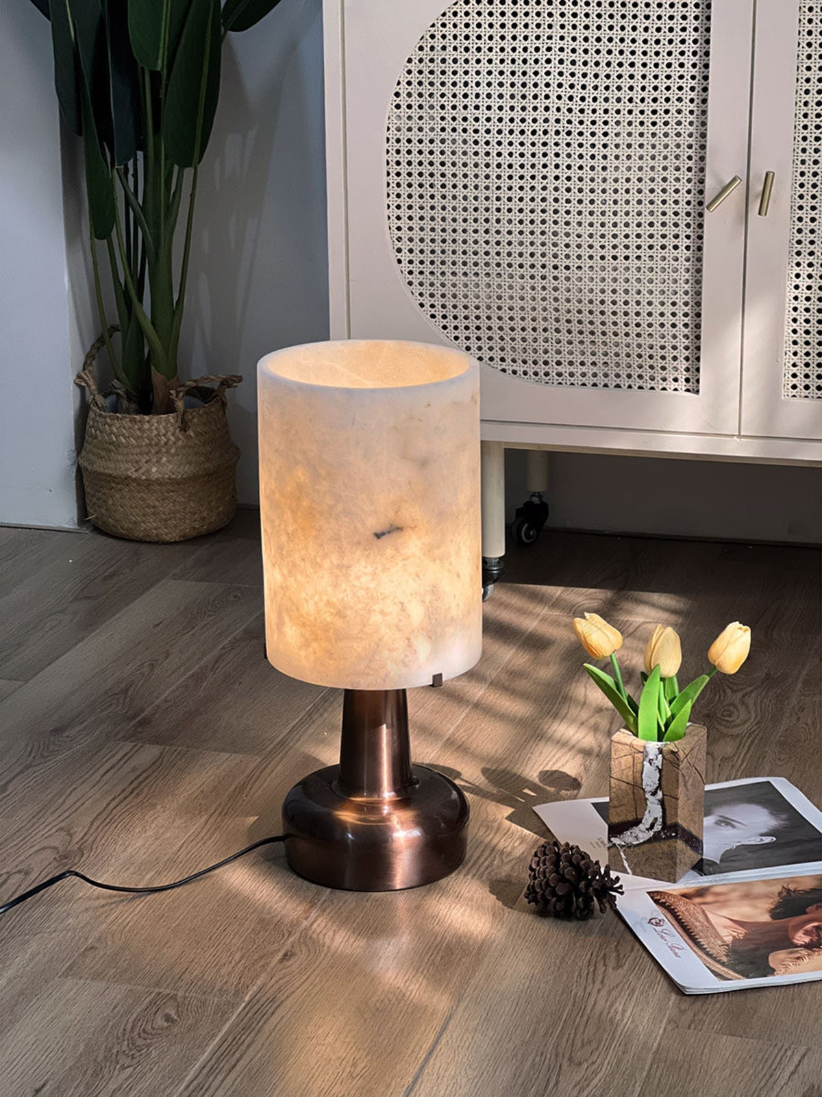 Orvex alabastro lámpara de mesa