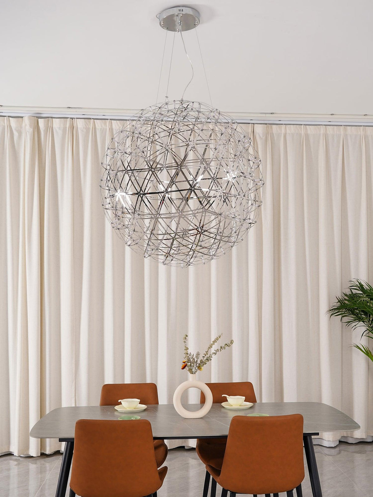 Delcourt plateado lámpara colgante Spark Ball