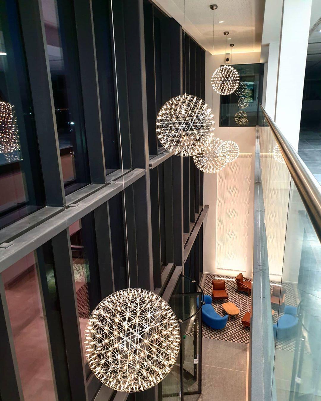Delcourt plateado lámpara colgante Spark Ball
