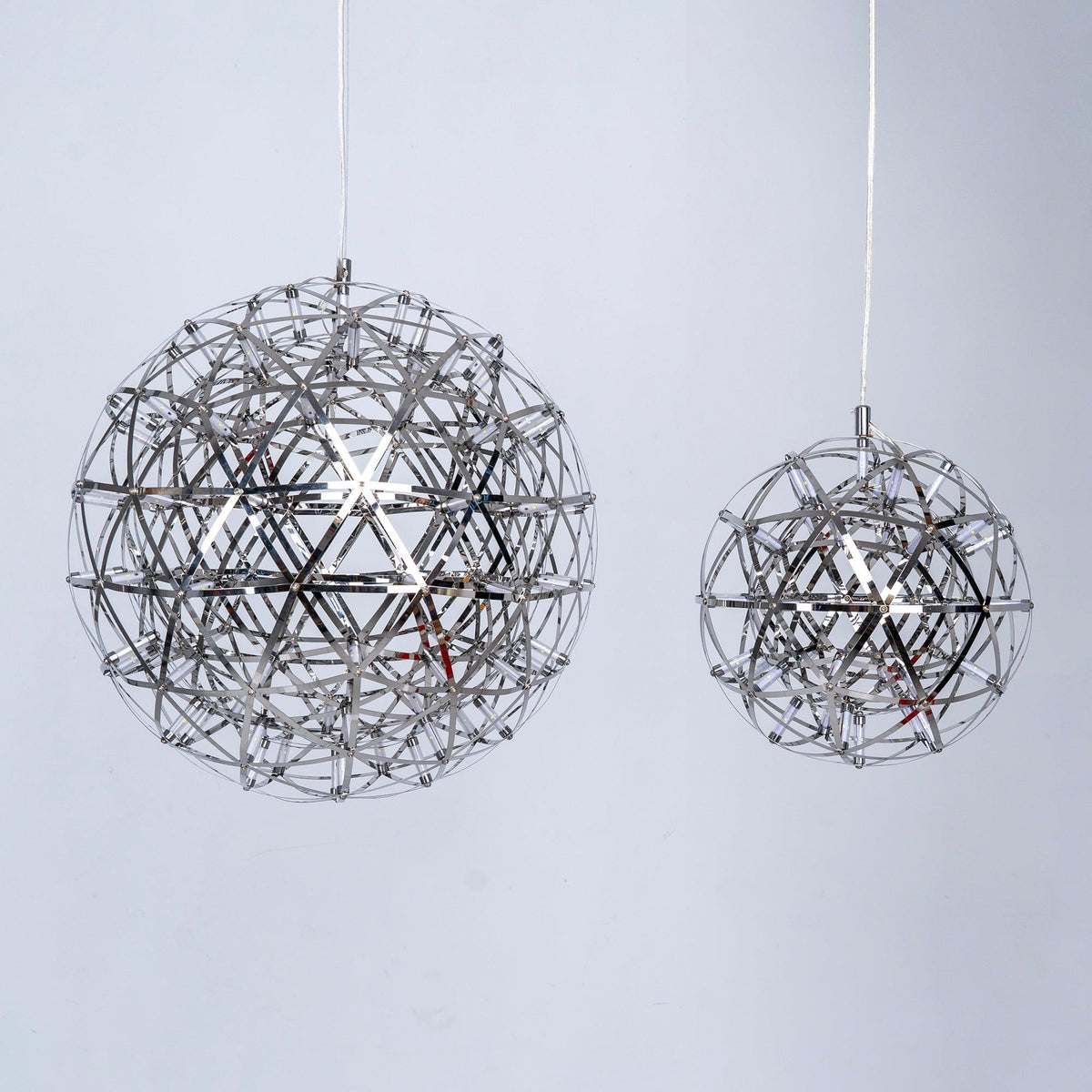 Delcourt plateado lámpara colgante Spark Ball