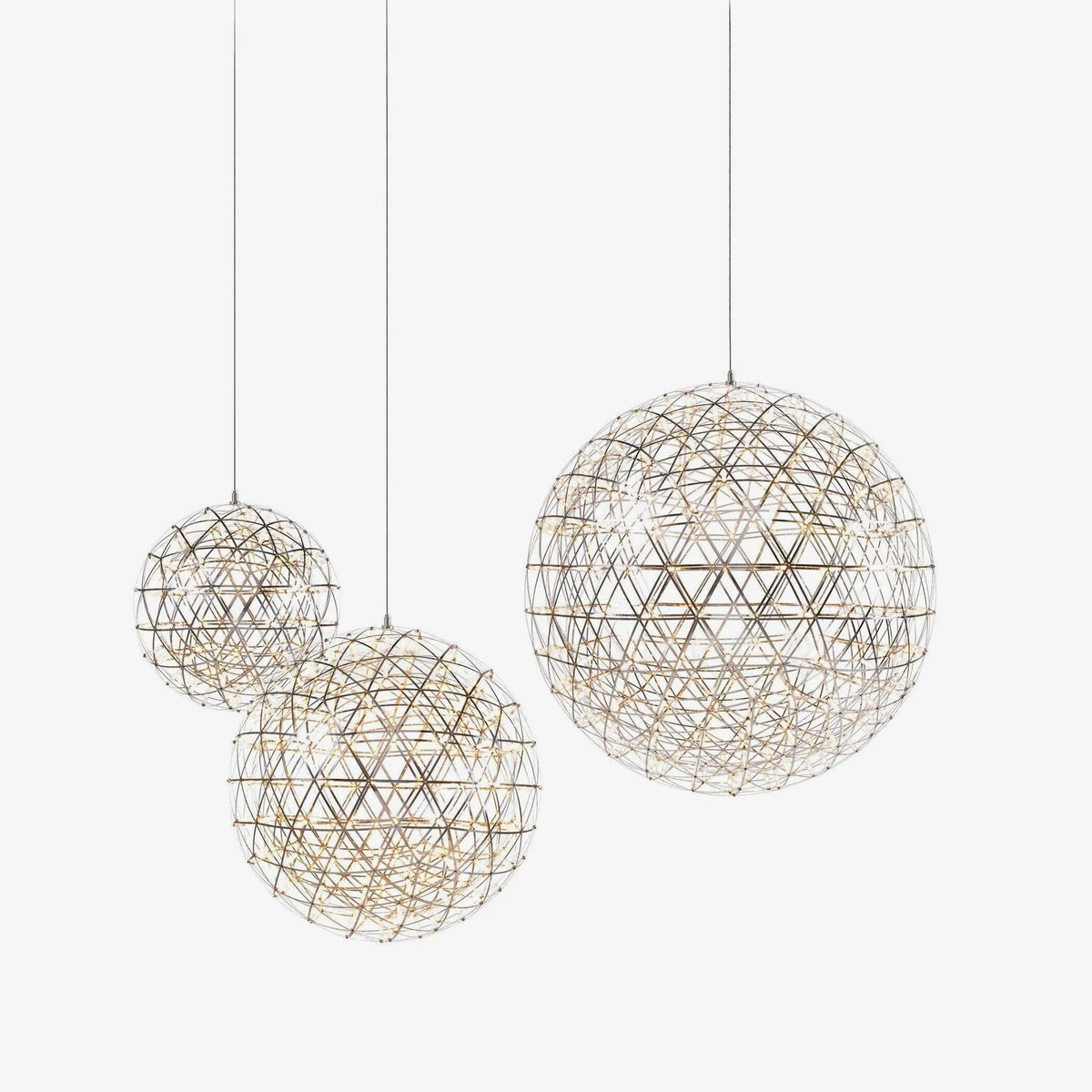 Delcourt plateado lámpara colgante Spark Ball