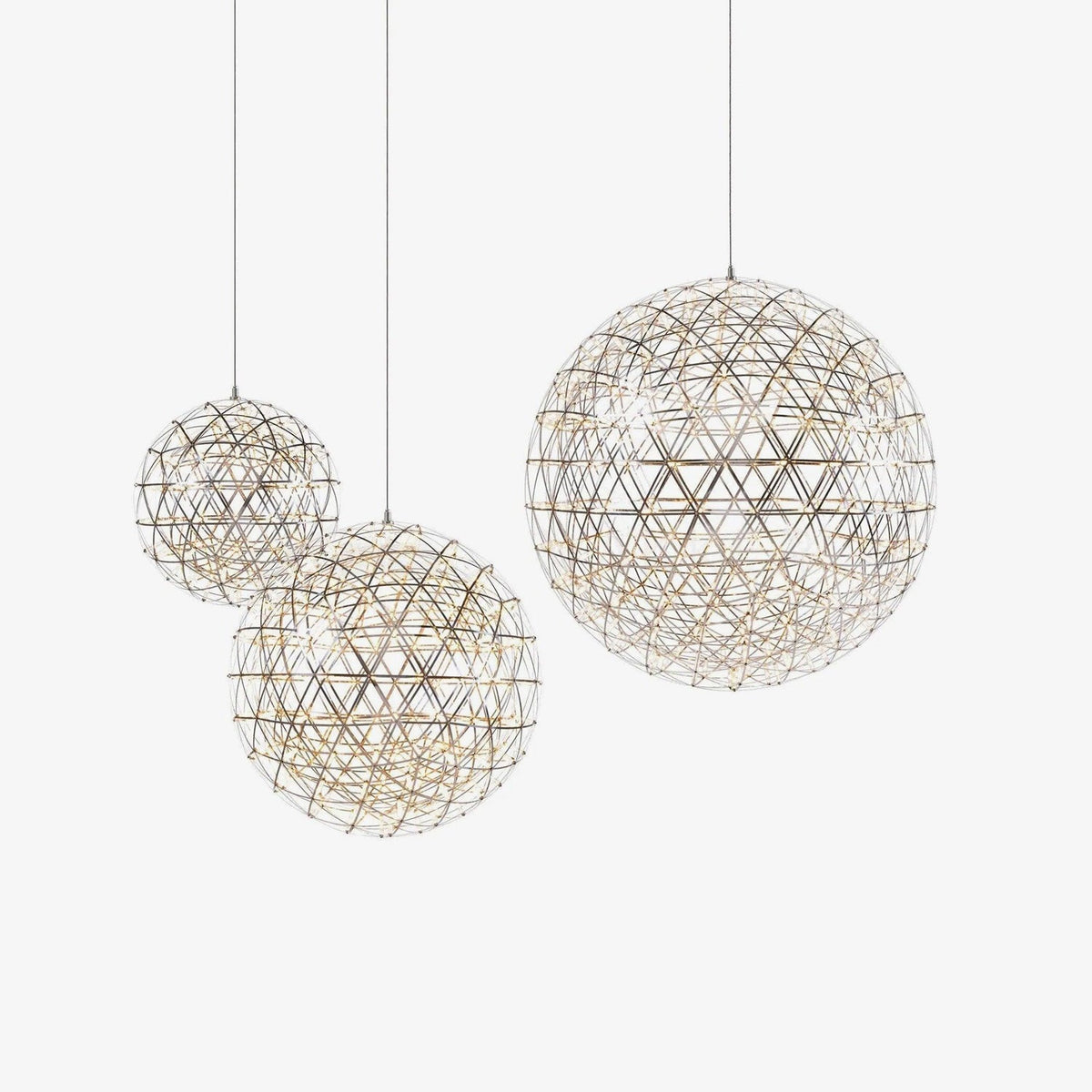 Delcourt plateado lámpara colgante Spark Ball