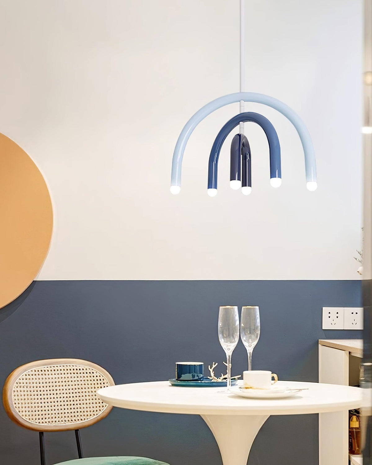 Lámpara colgante Rainbow moderna de metal para comedor
