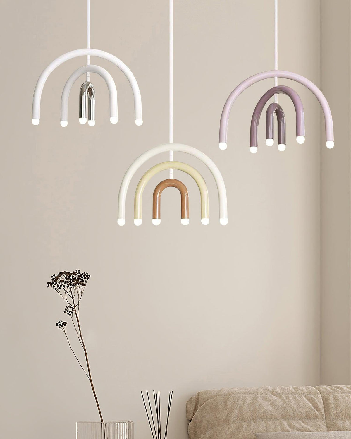 Lámpara colgante Rainbow moderna de metal para comedor