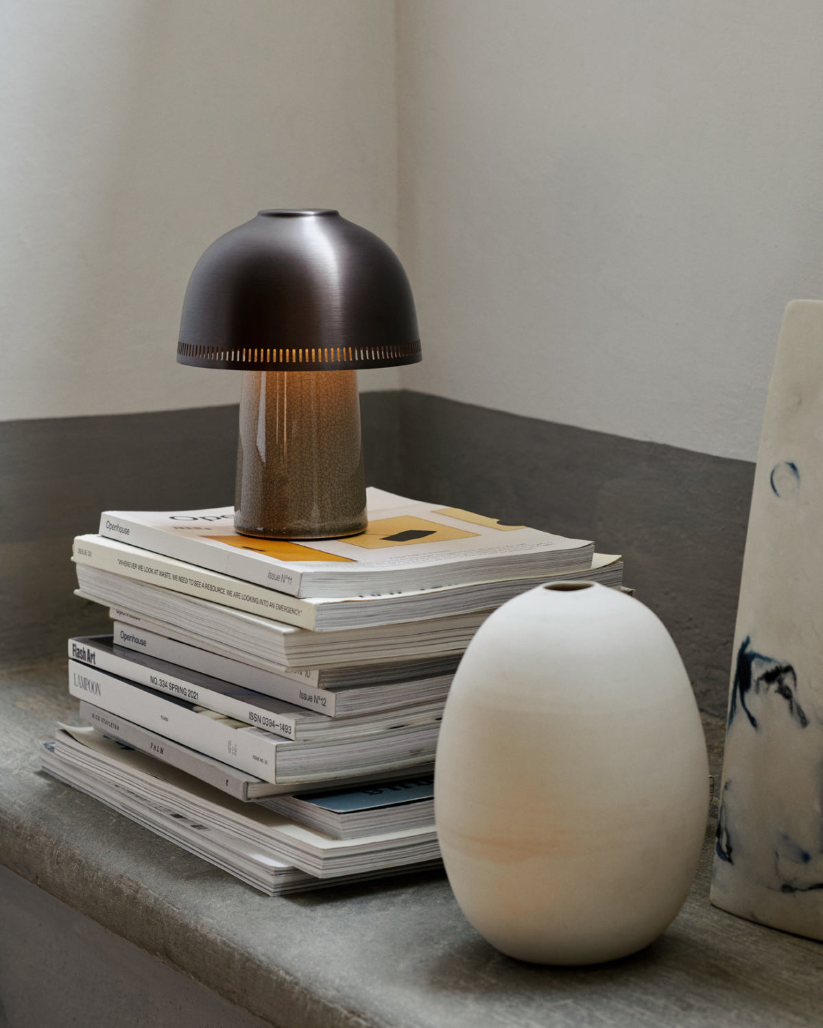 Raku lámpara de mesa