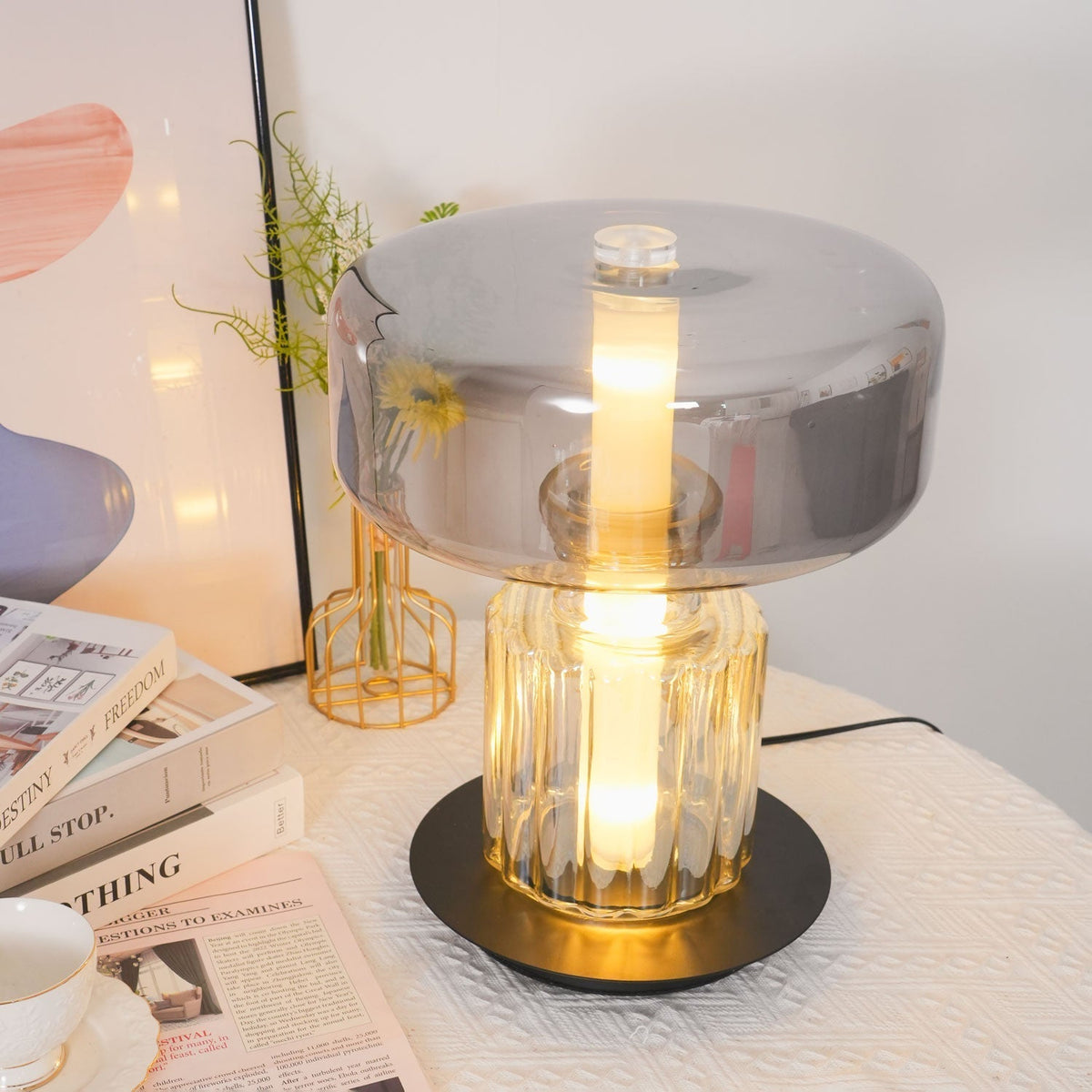 Svora lámpara de mesa moderna de vidrio