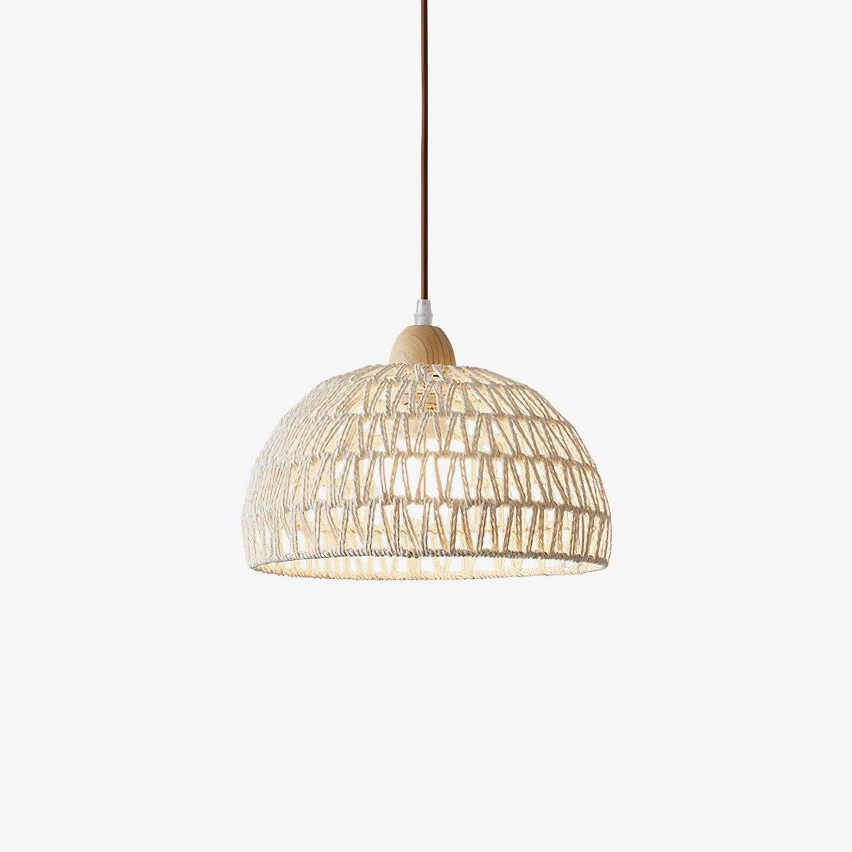 Calyran lámpara colgante de ratán y madera