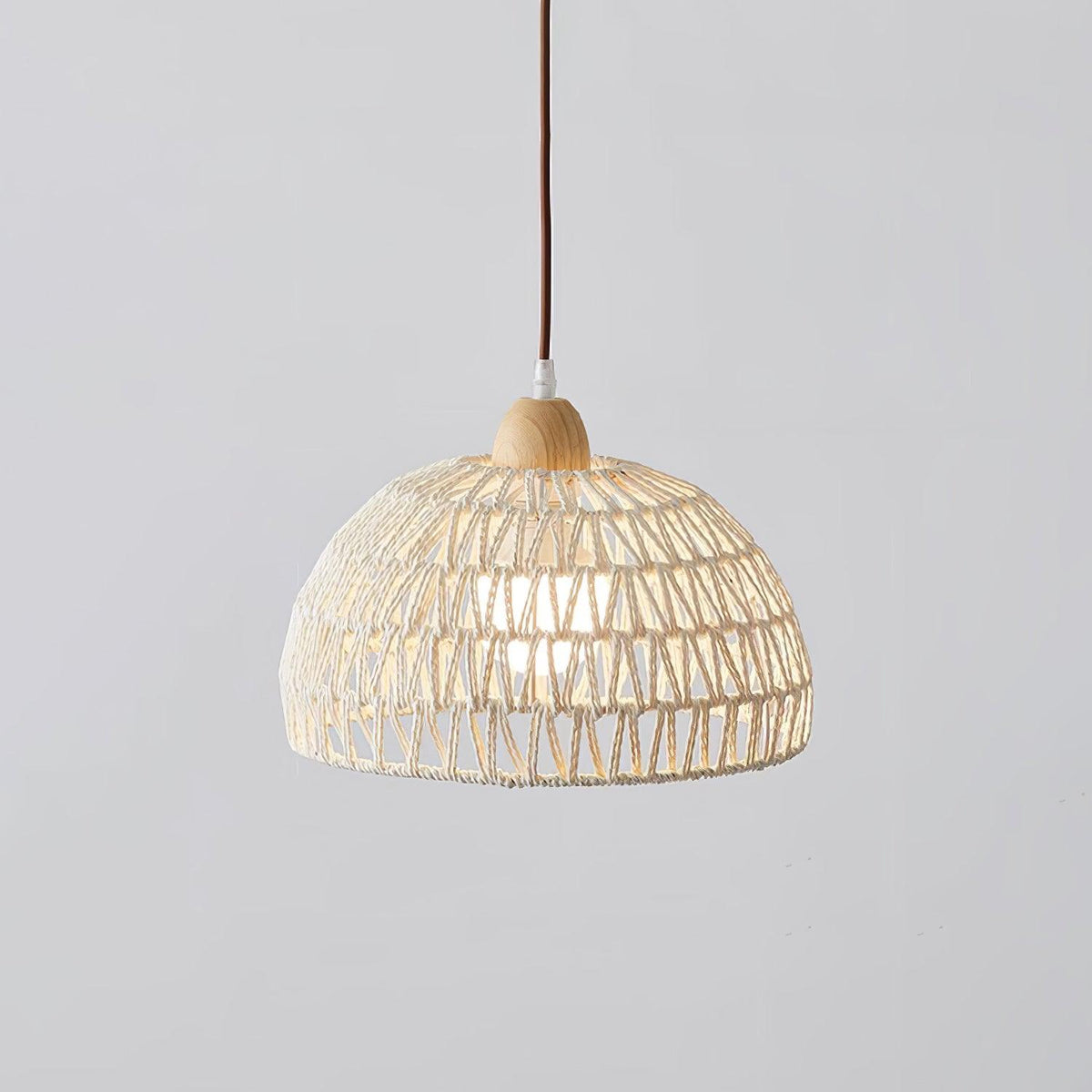 Calyran lámpara colgante de ratán y madera