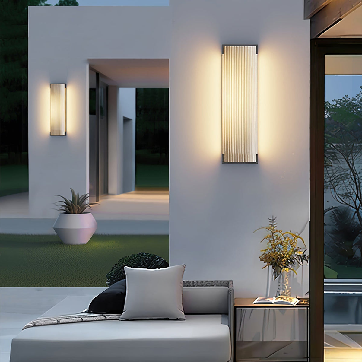 Elaerielle aplique de pared rectangular solar exterior único