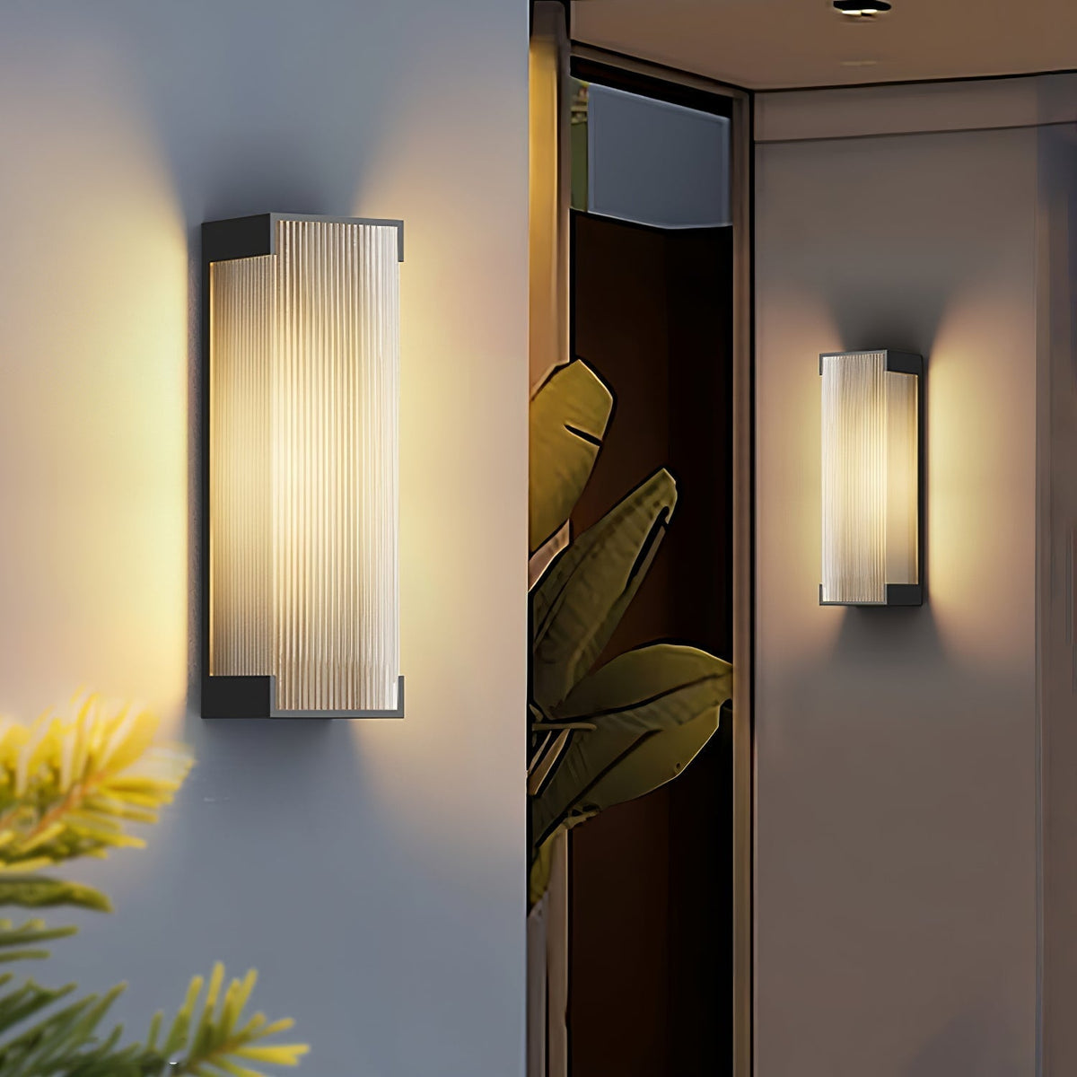 Elaerielle aplique de pared rectangular solar exterior único