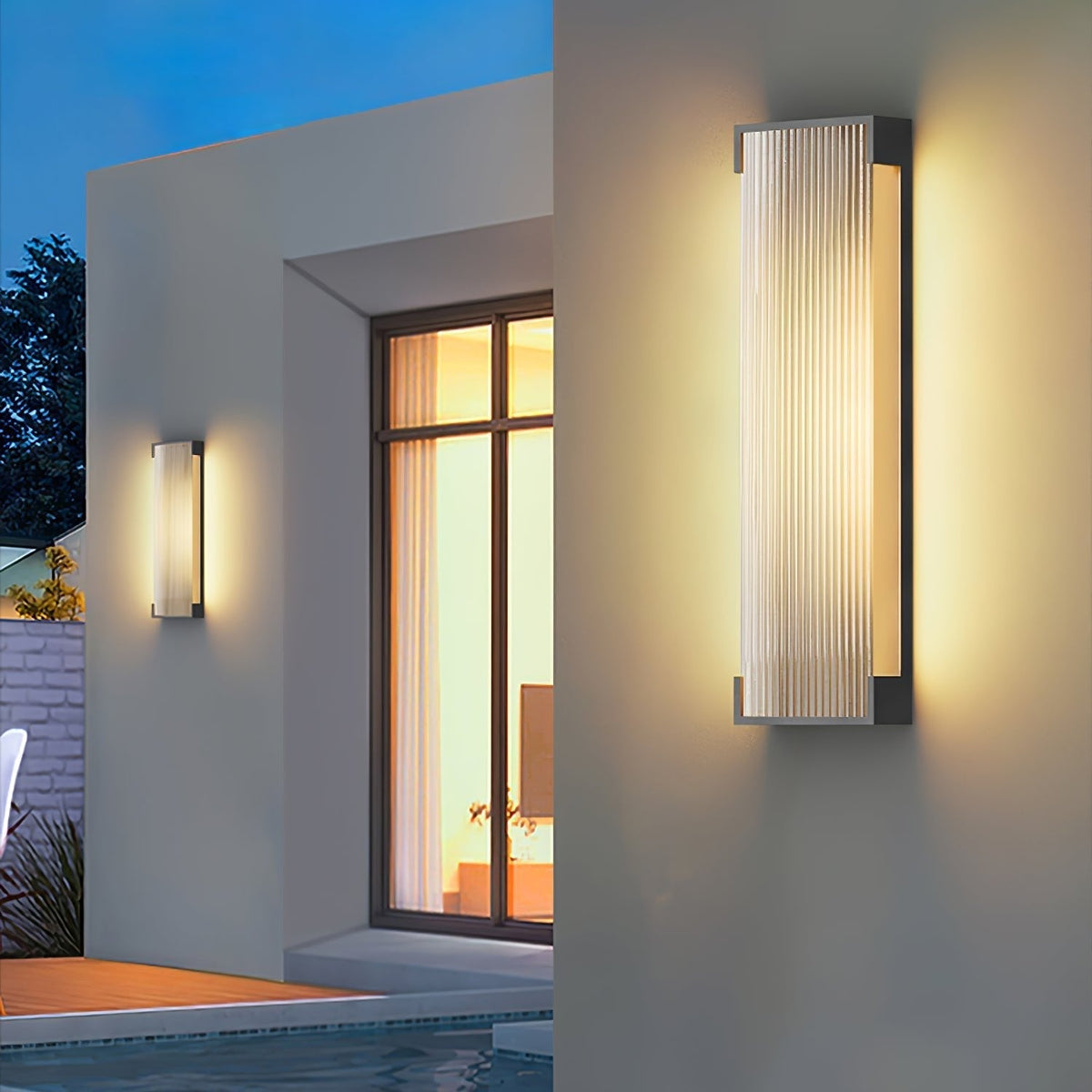 Elaerielle aplique de pared rectangular solar exterior único