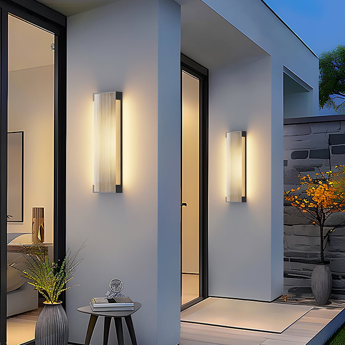 Elaerielle aplique de pared rectangular solar exterior único