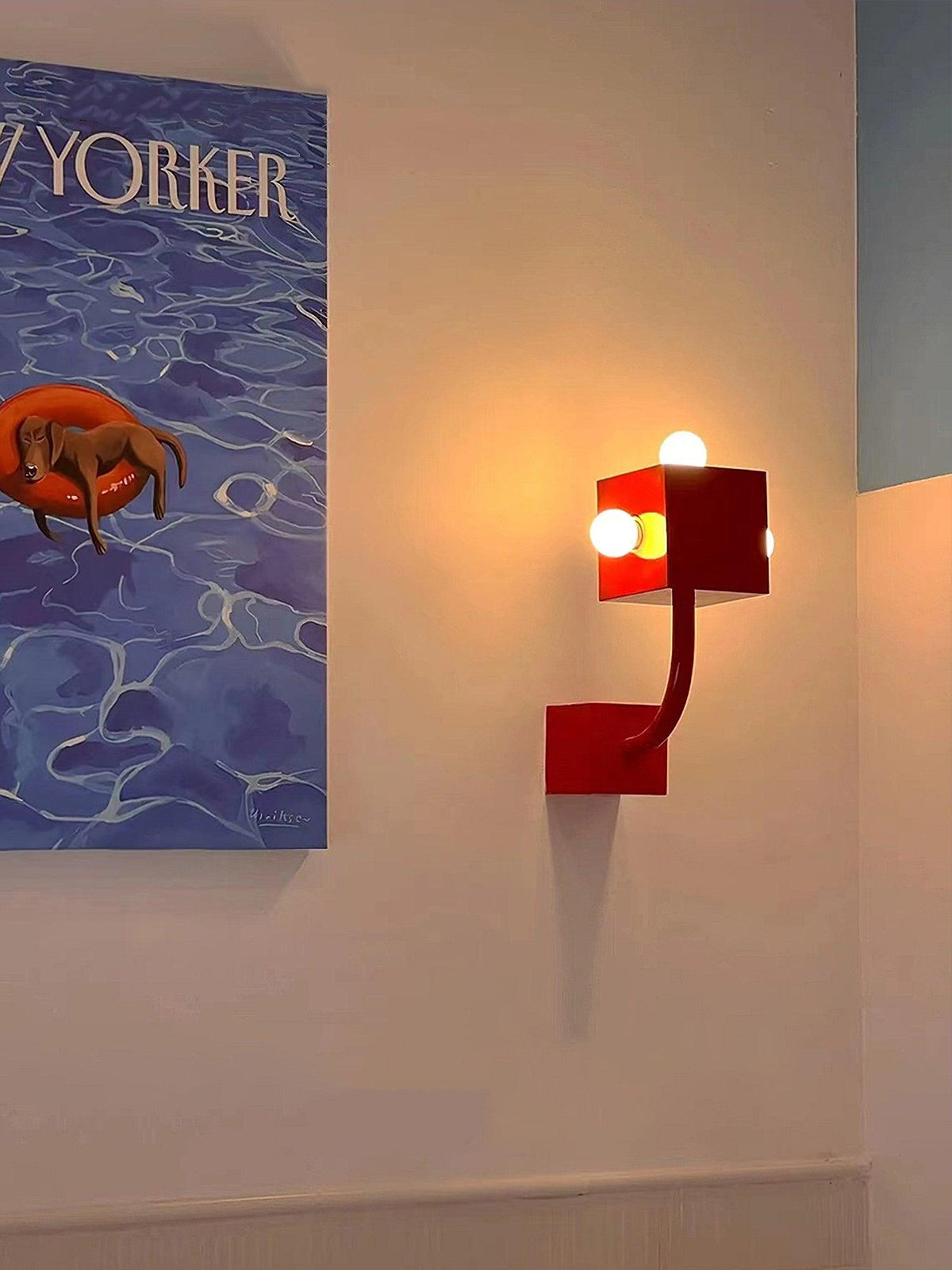 Brenna aplique de pared individual Creatividad Cubo rojo