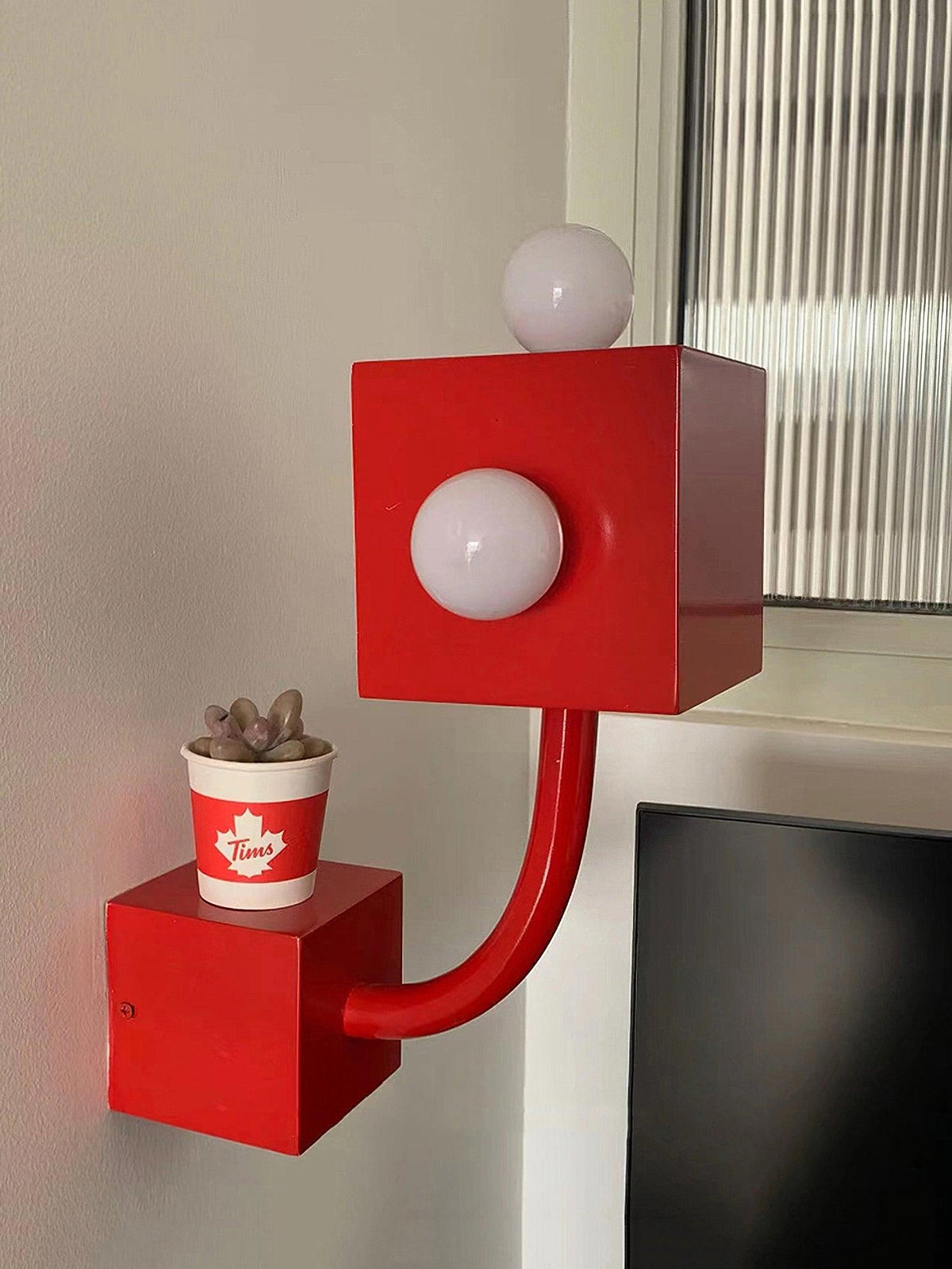 Brenna aplique de pared individual Creatividad Cubo rojo