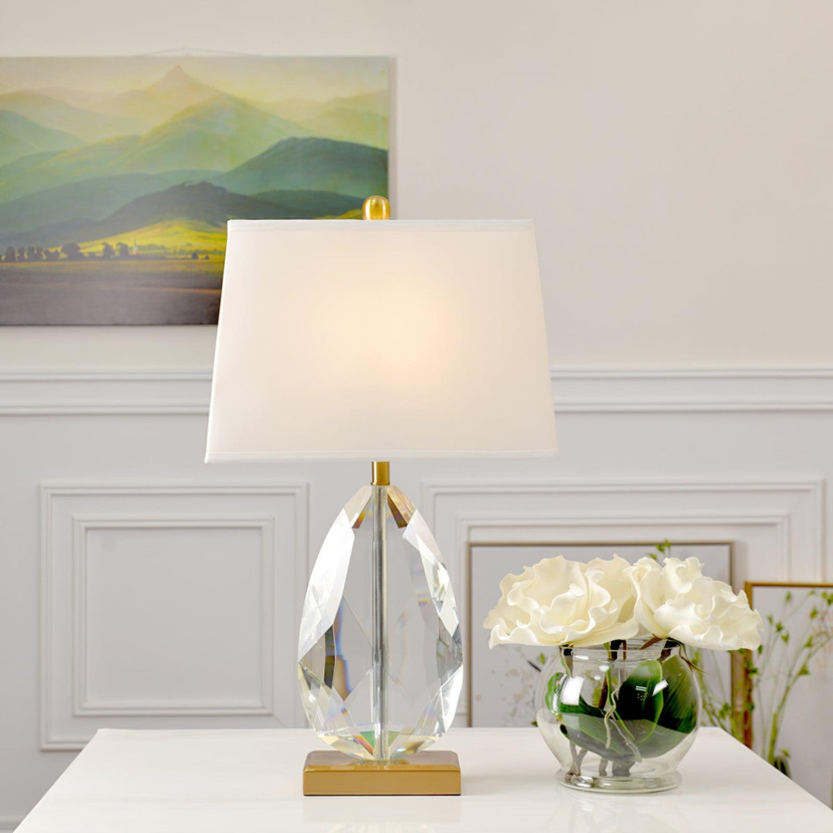 Ulliryre lámpara de mesa con cristal y escritorio