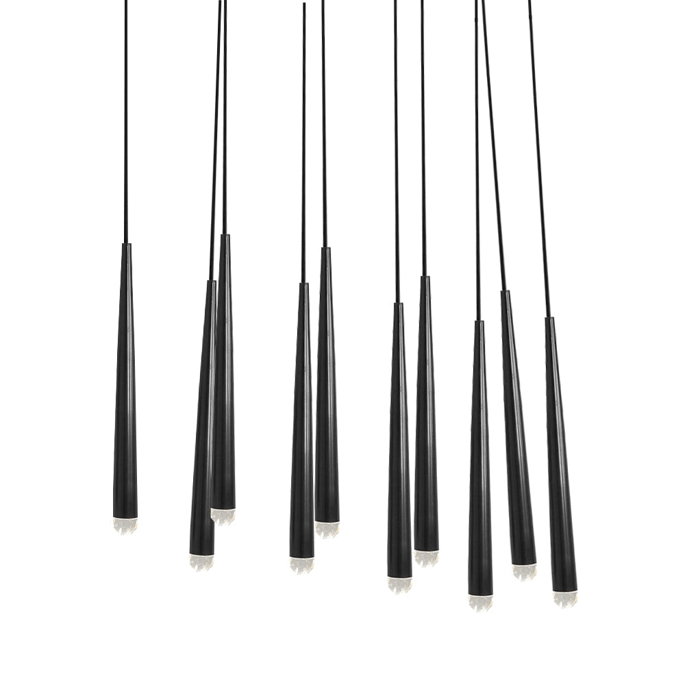 Lámpara de araña minimalista con sombras de cristal y latón pulido