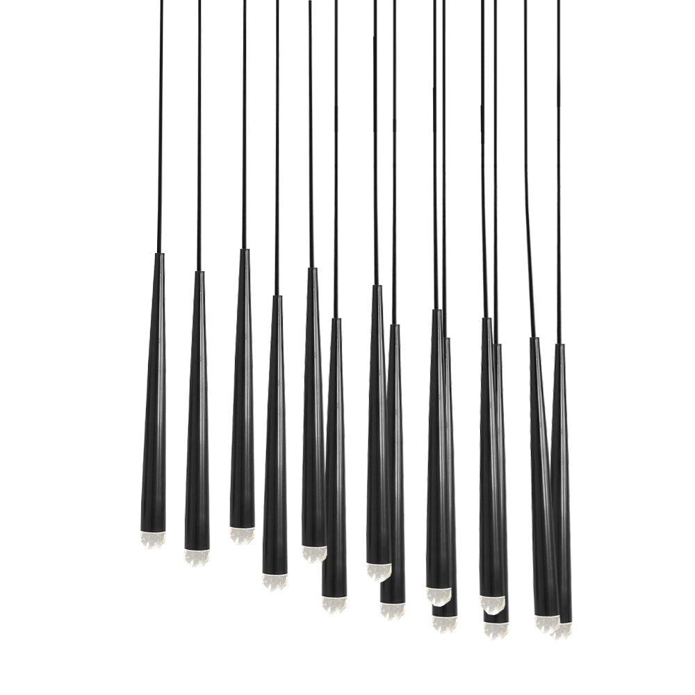 Lámpara de araña minimalista con sombras de cristal y latón pulido