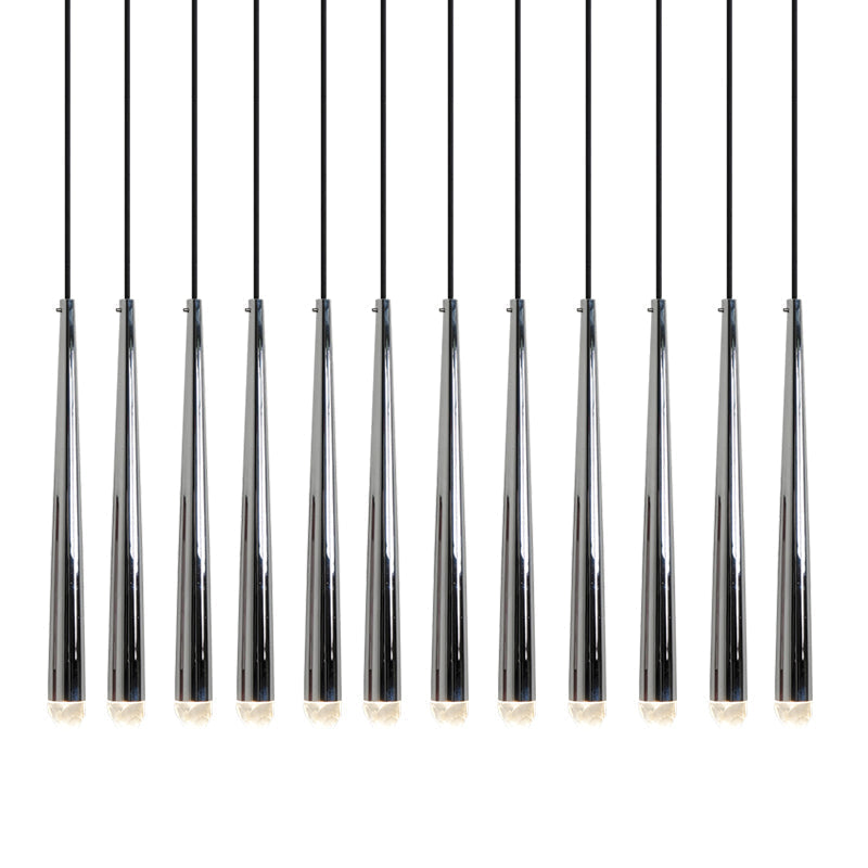 Lámpara de araña minimalista con sombras de cristal y latón pulido
