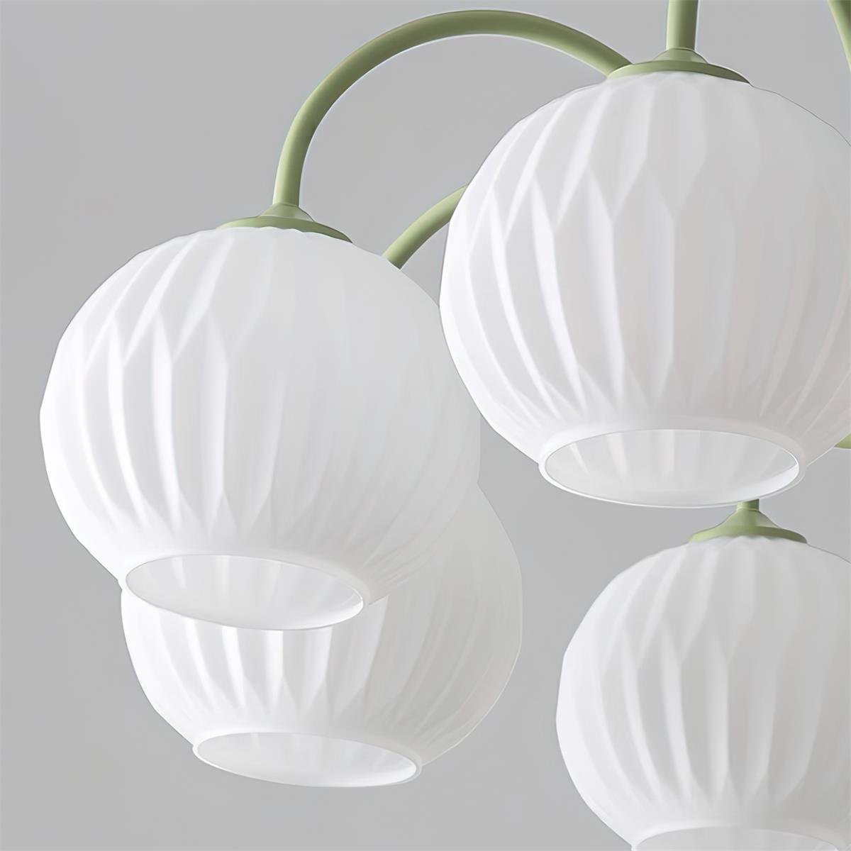 Velaaria lámpara de araña verde vidrio Ribeteado moderno 8-Light