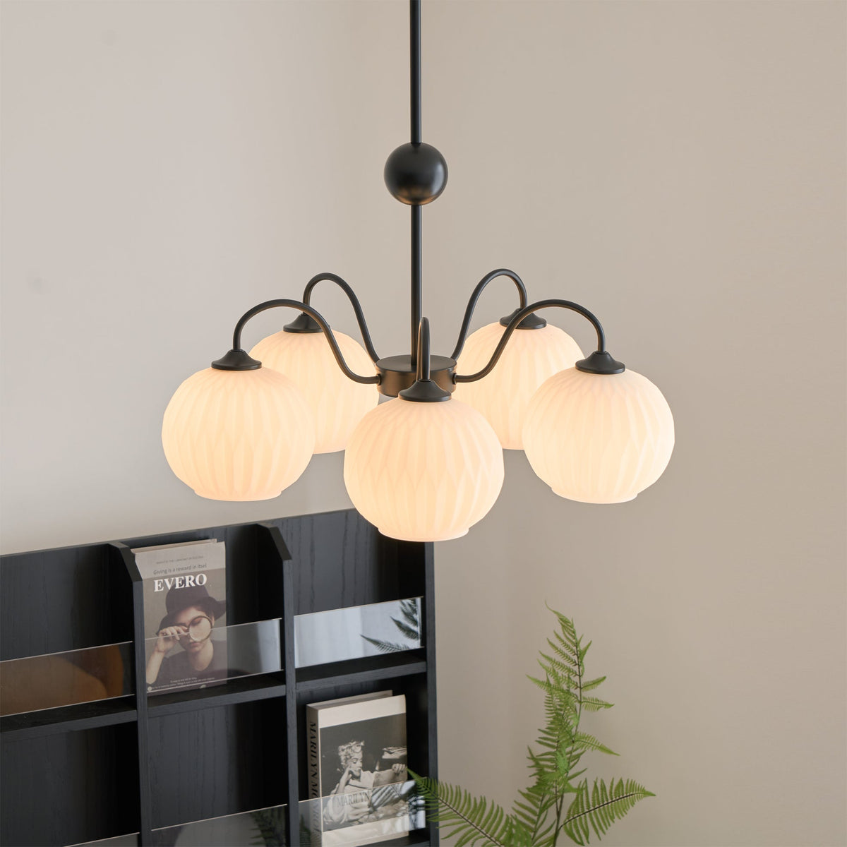 Velaaria lámpara de araña verde vidrio Ribeteado moderno 8-Light