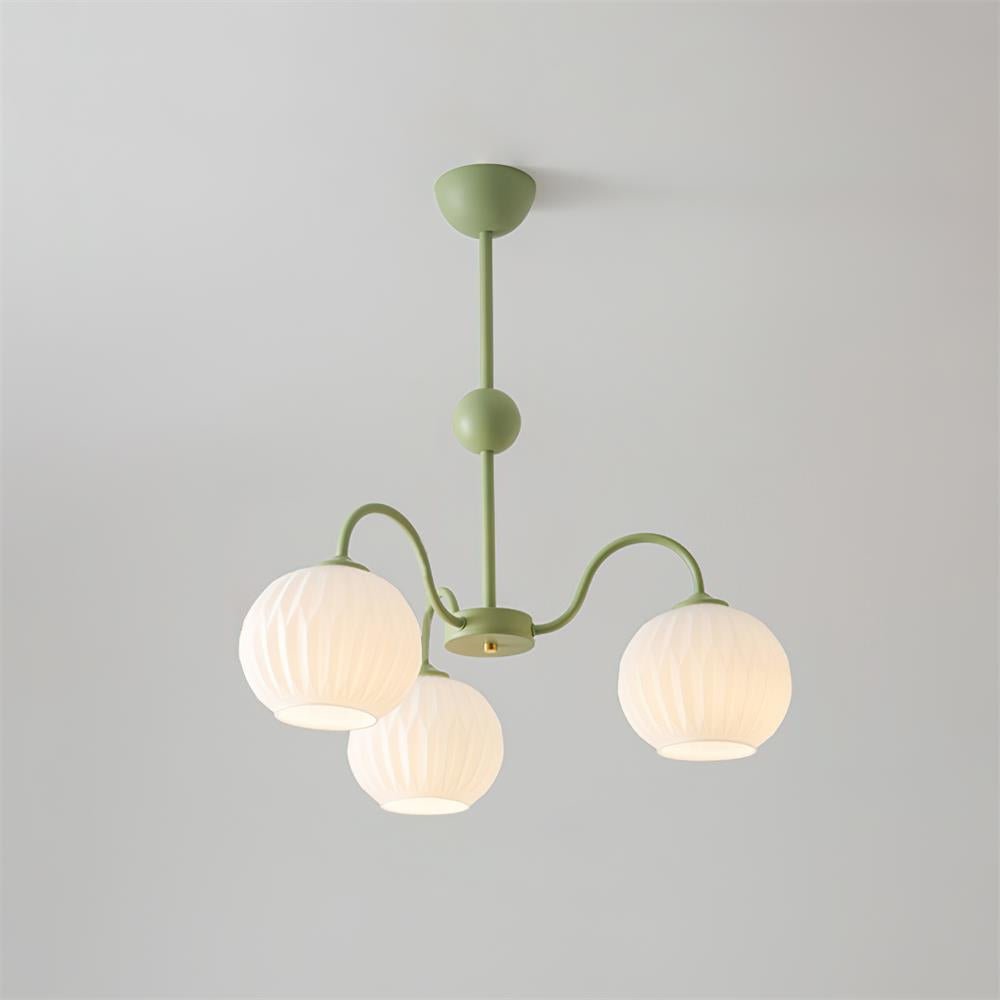 Velaaria lámpara de araña verde vidrio Ribeteado moderno 8-Light