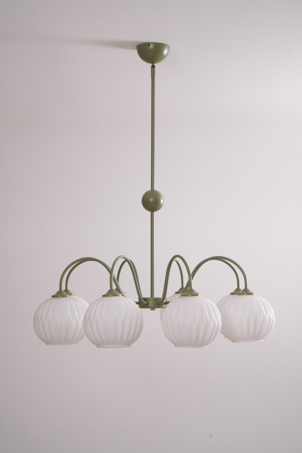 Velaaria lámpara de araña verde vidrio Ribeteado moderno 8-Light